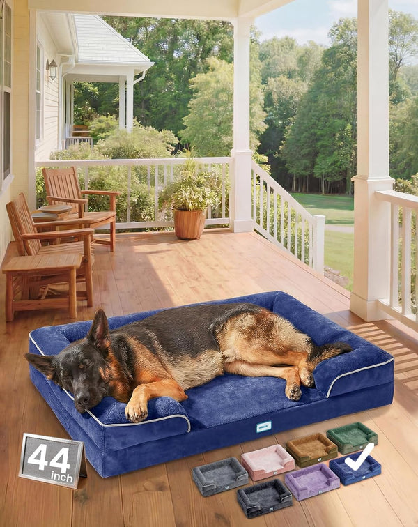 Ohgeni Orthopedic Extra Large Dog Bed Couch, Memory Foam, 44-Inch (Gray) | Waterproof Pet Bed with Machine-Washable Removable Cover & Soft Comfortable Fabric12