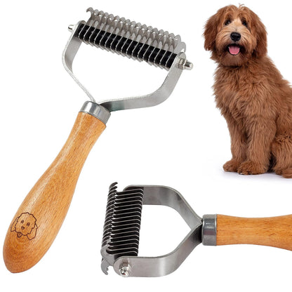 Dematting Comb for Dogs, Undercoat Rake Grooming Tool for Matted Pet Hair | Best Dematting Brush for Doodles & Poodles, Detangling De Matted Hair, Tool for Removing Shedding Fur, Cat Deshedder Brushes1