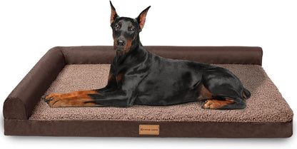 Patas Lague Orthopedic Large Dog Bed Pet Sofa Beds 36''X24'' Black | L Bolster Egg-Crate Foam Dog Couch for Large Sized Dogs, Waterproof Removable Washable Cover, Pet Mat with Nonskid Bottom11