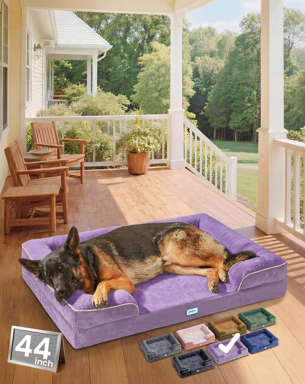 Ohgeni Orthopedic Extra Large Dog Bed Couch, Memory Foam, 44-Inch (Gray) | Waterproof Pet Bed with Machine-Washable Removable Cover & Soft Comfortable Fabric17