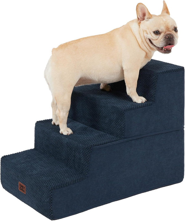 EHEYCIGA Dog Stairs for Bed 18" H, Dog 4-Steps for High Bed, Olive Green | Pet Steps for Small Dogs and Cats, Non-Slip Balanced Pet Ramp Indoor26