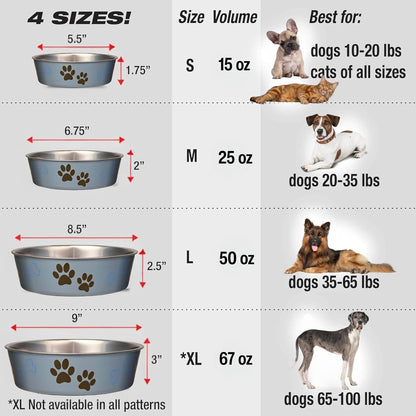 Loving Pets Bella Dog Bowls- Stainless Steel Dog & Cat Bowls - Spill Proof Dog Food Bowl, Cat Bowl, Puppy Essentials & Pet Supplies Great for Home & Travel (Medium 20-35 Lbs, Blueberry)7