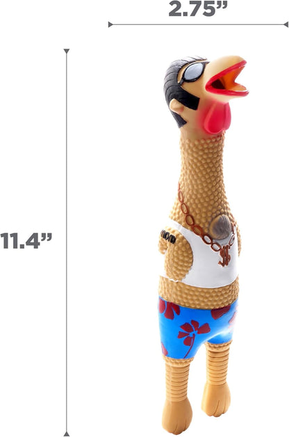 Outward Hound by Charming Pet Squawkers Earl Latex Squeaky Rubber Chicken Dog Toy, Funny Interactive Holiday Toy for Dogs, Large Size6
