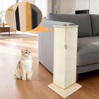 28.8" Tall Couch Corner Cat Scratcher, Sisal Scratching Pad with Toy Ball for Sofa, Stylish Modern Furniture Protector, Easy Assembly Cat Scratching Post5