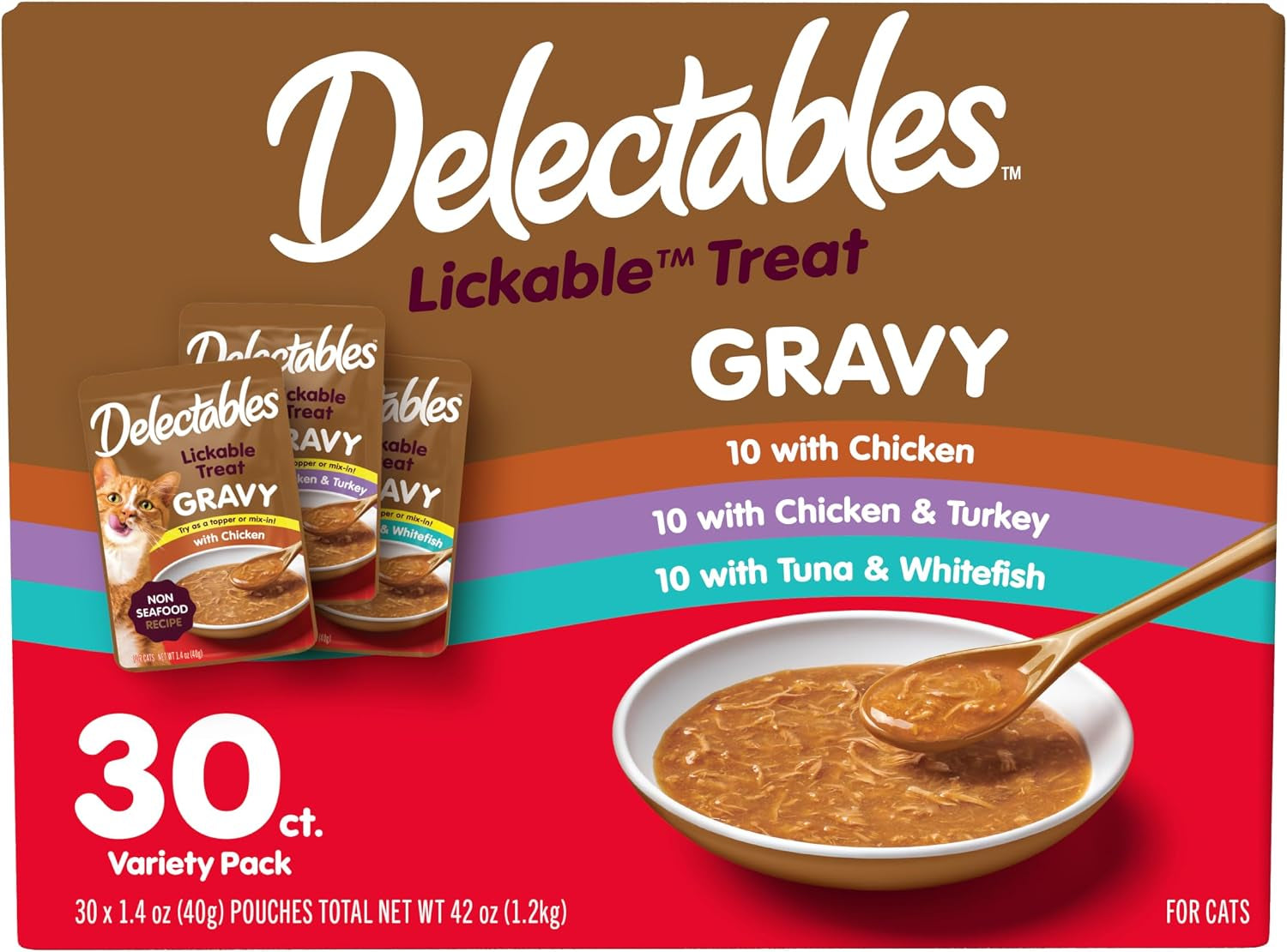 delectables-lickable-treat-gravy-variety-wet-cat-treat-food-topper-food-topper-hydrating-grain-free-no-fillers-no-by-products-no-added-preservatives-1-4oz-pouch-30-pack