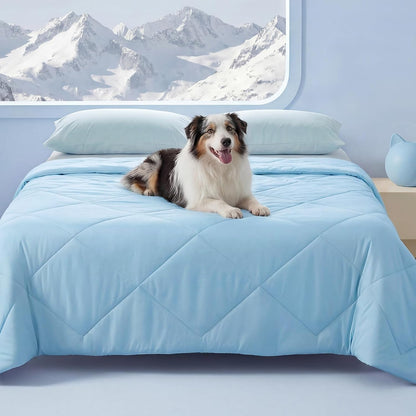 Luciphia Q-MAX>0.4 Cooling Dog Blanket Breathable Cold Pet Puppy Blue,29X40 | Silky Soft Self-Cooling; Summer Calming Mat; Easy Clean Washable; Lightweight Couch Protector for Dogs, Cats, and Puppies.9