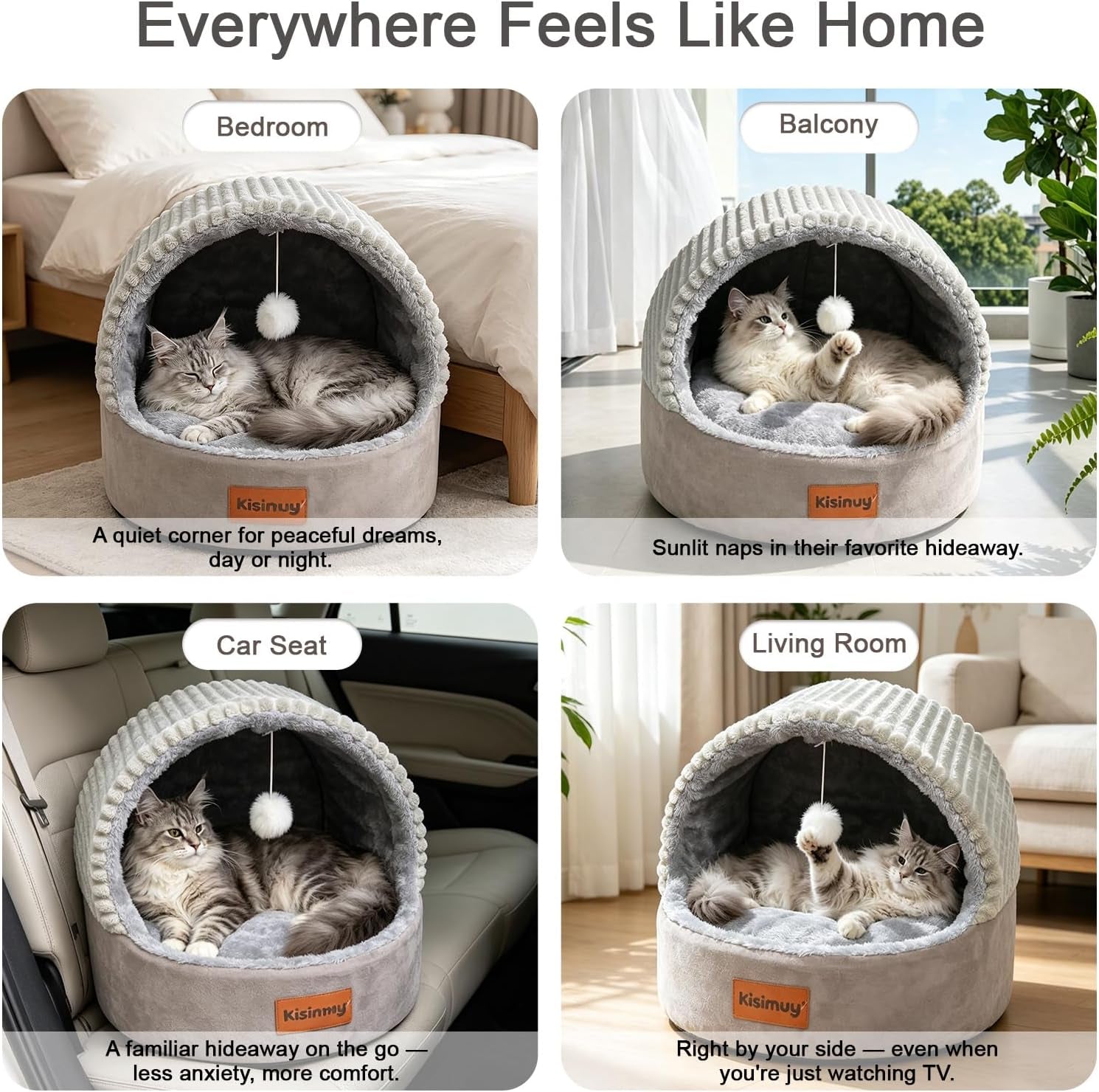 cat-bed-cave-with-pillow-cat-toys-cat-bed-for-indoor-cats-dog-17-7in-up-to-15-lbs-dual-sided-cushion-reversible-comfort-for-all-seasons-semi-enclosed-design-machine-washable-grey
