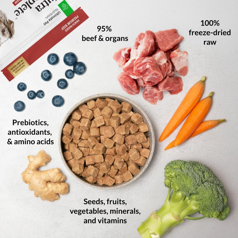 ultimate-pet-nutrition-nutra-complete-100-freeze-dried-raw-veterinarian-formulated-dog-food-with-antioxidants-prebiotics-and-amino-acids-1-pound-beef
