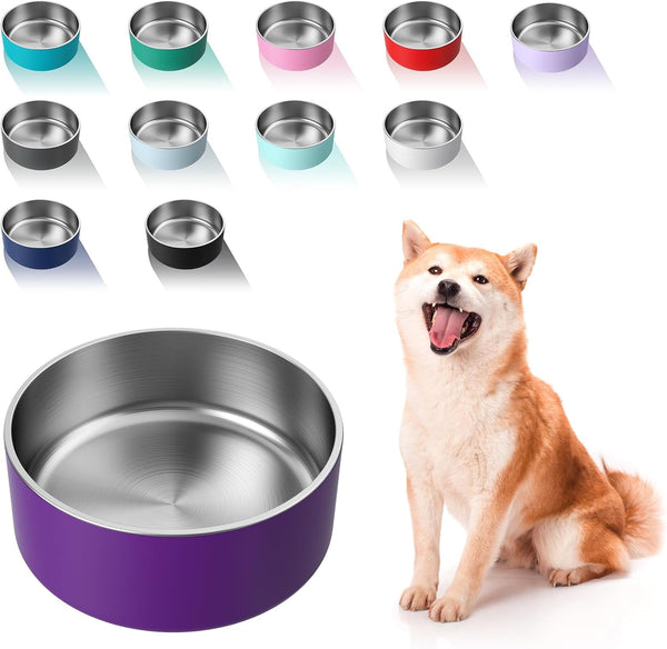 WENBOKMIN Dog Bowl, Stainless Steel Food and Water Bowl, 40Oz, Blue | Non Slip Quiet Bottom, Easy to Clean, Dishwasher Safe8