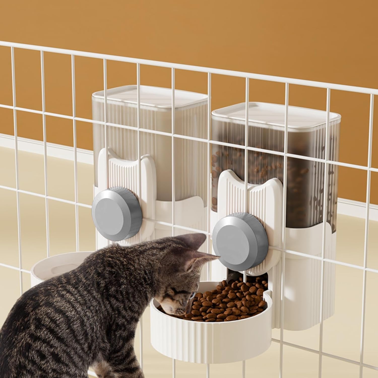 hanging-cage-automatic-small-pet-food-bowl-water-bottle-dispenser-1l-auto-gravity-pet-feeder-and-waterer-set-kennel-feeding-station-crate-feeder-dish-for-rabbit-puppy-cats-ferret-grey