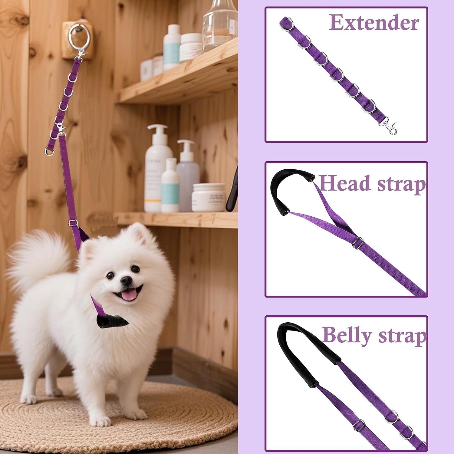 pet-grooming-loop-and-belly-strap-for-dogs-with-extension-strap-nylon-restraint-noose-adjustable-slip-rope-dog-grooming-supplies-for-dog-grooming-arm-and-pet-grooming-table-3-pack