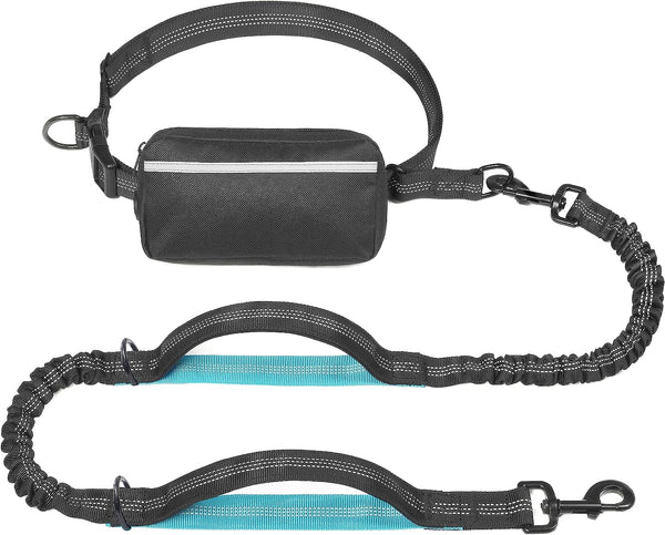 Iyoshop Hands Free Dog Leash with Zipper Pouch, Dual Padded Handles and Durable Bungee for Walking, Jogging and Running Your Dog (Large, 25-120 Lbs, Black)15