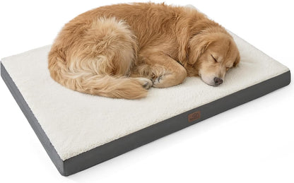 Bedsure Washable Dog Beds Large Sized Dog with Comfy Sherpa, 36X27In Grey | Orthopedic Egg Crate Foam,Comfort Support Flat Rectangle Pet Mat,Non-Slip Bottom,Removable Cover,For Large Breed up to 55 Lbs41