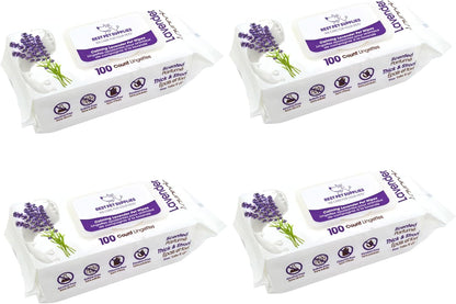 Best Pet Supplies Cleaning Dog Wipes - Calming Lavender, 400 Count | Lavender Scented, Large 8X9" Pet Wipes, Vitamin E, Puppy & Cat Safe, Gentle Grooming, Resealable Pouch Prevents Drying1