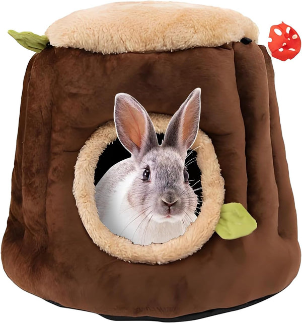 LYART Guinea Pig Hamster Bedding or Hideout for Mouse Mice Rat Ferret Bunny Fluff Bedding Bed House Cage Accessories, Dwarf Rabbits Hedgehog Bearded Dragon Warm Bedding Winter Nest Cave, Washable(2.L)8