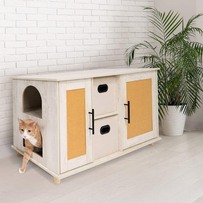 Petco Hidden Litter Box and 2 Cat Condo Cabinet 44.5" L X 18.9" W X 23.6" H2