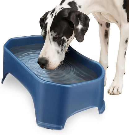 Neater Pet Brands Extra Large Water Bowl for Dogs, Outdoor Dog Water Bowl (1.25 Gallon XL Capacity), Big Trough Style Food Dish for Indoors or Outside, No Spill Large Dog Bowls, Gunmetal Grey20
