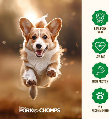 Pork Chomps Dog Chews, 5 in Munchy Sticks, Assorted Flavors, 50 Count | Oven-Baked from Real Pork Skin - a Rawhide-Free Chew That'S Low in Fat, High in Protein, and Easy to Digest5