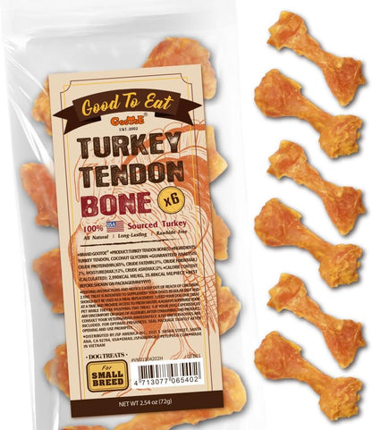 Gootoe Turkey Tendons, Dog Treats for Small Breeds, Bone (S), 6 Counts1