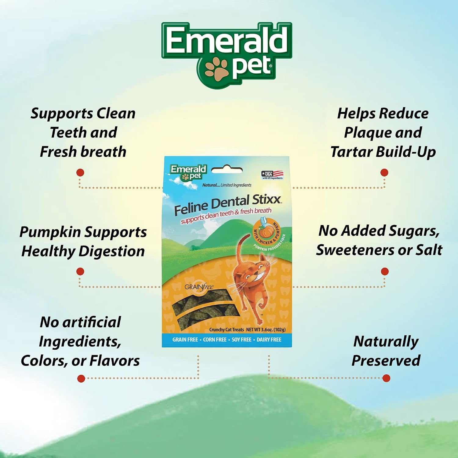 emerald-pet-grain-free-chicken-cat-dental-treats-crunchy-dental-sticks-for-cats-to-clean-teeth-reduce-plaque-tartar-freshen-breath-pumpkin-for-digestive-health-natural-cat-chews-3-6-oz