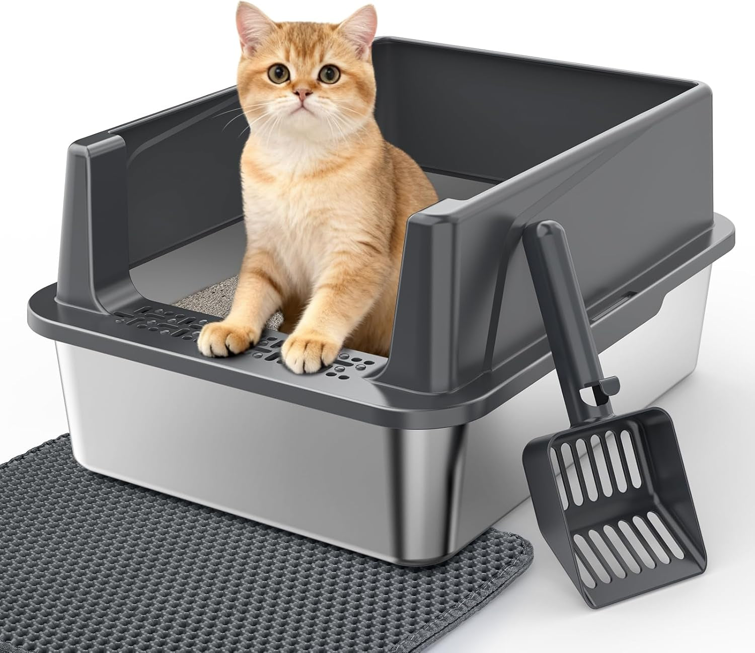 stainless-steel-litter-box-extra-large-litter-boxes-for-big-cats-xlarge-metal-cat-litter-box-with-lid-anti-urine-leakage-xl-box-with-high-sides-easy-clean-non-sticky-scoop-included