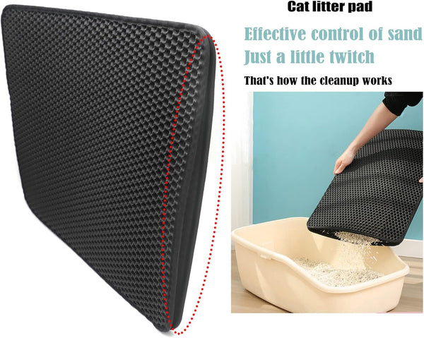 XKMT- Animal Pet Supplies Cats Litter & Housebreaking 30X40 Black Cat Litter Mat Double Layer Pad Trapper Folding Pad EVA Foam Rubber3