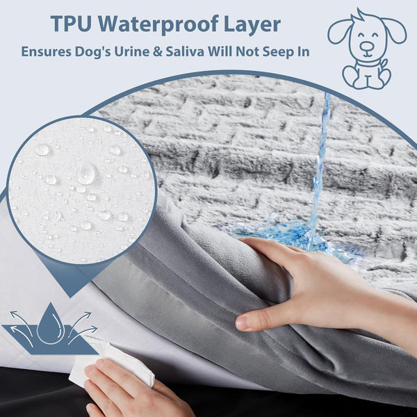 WNPETHOME XL Extra Large Dog Bed, Washable Dog Couch with Removable Waterproof Cover, Orthopedic Large Pet Sofa Bed with Bolster Sides for Sleeping | Washable Dog Couch with Removable Waterproof Cover, Large Pet Sofa Bed with Bolster Sides for Relaxing Grey 41X28 Inch7