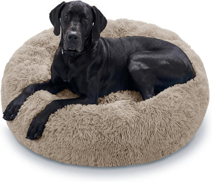 JOLLYVOGUE Small Dog Bed, Calming Soft Anti-Anxiety Donut Cat Bed, Washable round Fluffy Cushion for Small and Medium Pets (20")63