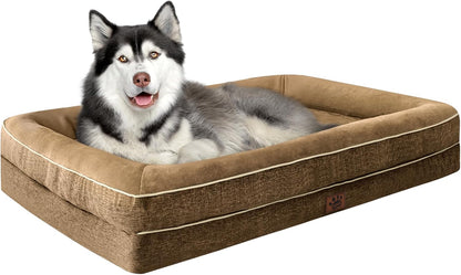 Waterproof Memory Foam Dog Beds for Extra Large Dogs Non-Slip Orthopedic Dog Beds Washable Couch Pet Bed with Removable Cover (Grey, X-Large)13
