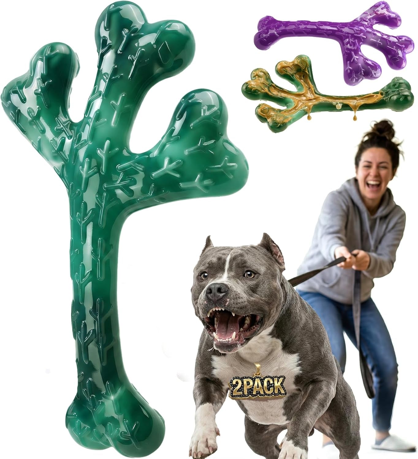 frienhund-2-pack-indestructible-dog-chew-toys-for-aggressive-chewers-textured-cactus-with-grooves-for-peanut-butter-yogurt-beef-nylon-bones-for-large-dogs-20-90-lbs-easy-chew-long-lasting