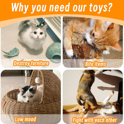 Seyezo Catnip Toys for Indoor Cats, 5 Pack Cat Toys for Cats, Fluffy Catnip Toys for Chewing Playing, Interactive Kitten Toys, Catnip Filled Kitty Chew Teething Toys, Cat Chew Toys, Vegetable,5 Pcs5