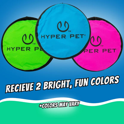 Hyper Pet Flippy Flopper Flying Disc Soft Dog Toy 9 Inch, Floats, 2 Pack | Safe on Teeth for All Breeds, Stays on the Water Surface for Pool and Lake Fetch Games, Colors May Vary with Every Order2