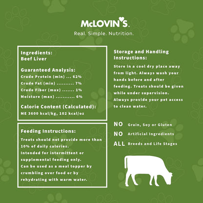 Mclovin'S Pet Freeze Dried Raw Beef Liver Dog Treats and Toppers, 14 Oz. - Single Ingredient, Grain-Free, Gluten-Free, High-Protein Treat – Healthy Dog Training Treats3
