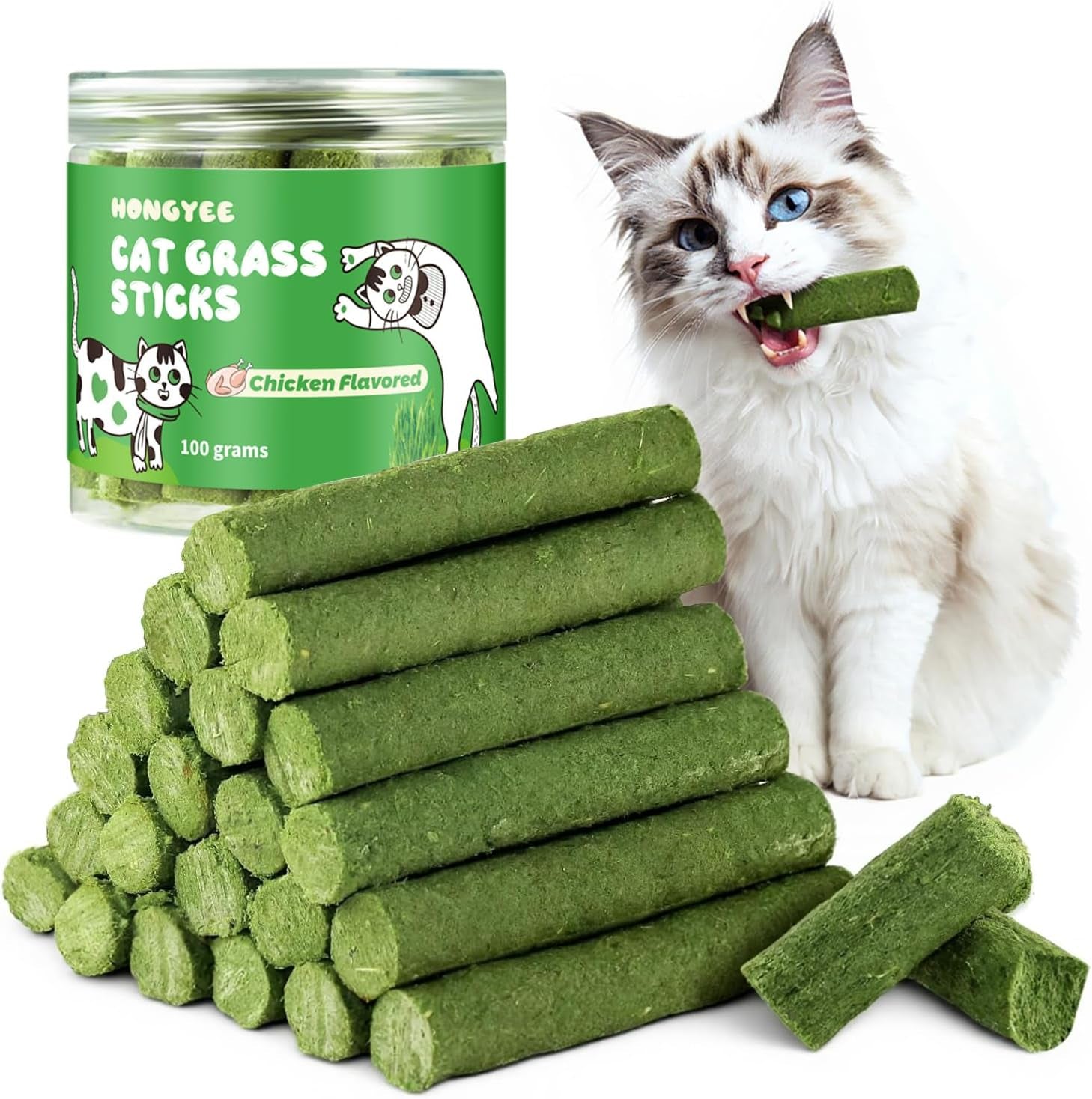 20pcs-cat-grass-stick-snacks-100g-freeze-dried-snacks-catnip-for-cat-dental-care-and-hairball-removal-pampering-gastrointestinal-system