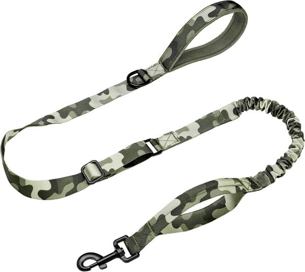Forestpaw Tactical Dog Leash for Large Dogs, Khaki, 4-5FT | Heavy Duty Bungee, Shock Absorption, 2 Padded Handles, for Training Running Walking11