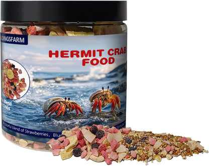 JADINGSFARM Fruity Buffet Blend Diet, 4.4 Oz Food for Hermit Crabs, All Natural Hermit Crab Food, Hermit Crab Treats, High Protein & Nutrient Blend Diet of Oats, Blueberries, Strawberry, Banana, Sprouted Seeds Mix for Hermit Crabs.8