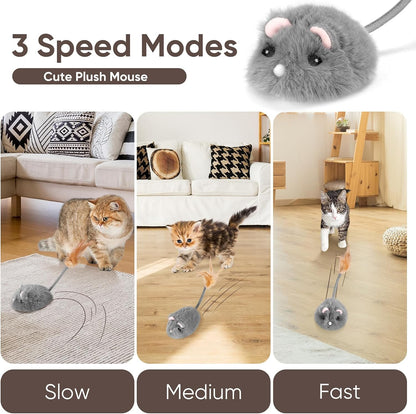 Pawingcat Remote Control Cat Toy Rechargeable Cat Mouse Toy Automatic Interactive Cat Toys for Indoor Cats Toy with 3-Speed Adjustment and 4 Directions2