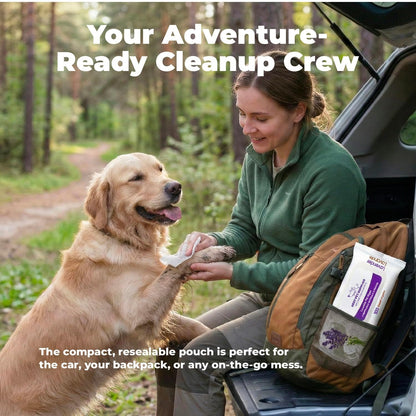 Best Pet Supplies Cleaning Dog Wipes - Calming Lavender, 400 Count | Lavender Scented, Large 8X9" Pet Wipes, Vitamin E, Puppy & Cat Safe, Gentle Grooming, Resealable Pouch Prevents Drying4