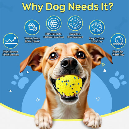 Kimee Dog Balls Tennis Ball Toys Dog Toys for Aggressive Chewers Durable Teething Chew Toys Water Toy Fetch Ball for Large Medium Small Dog and Puppies (4 Balls)4