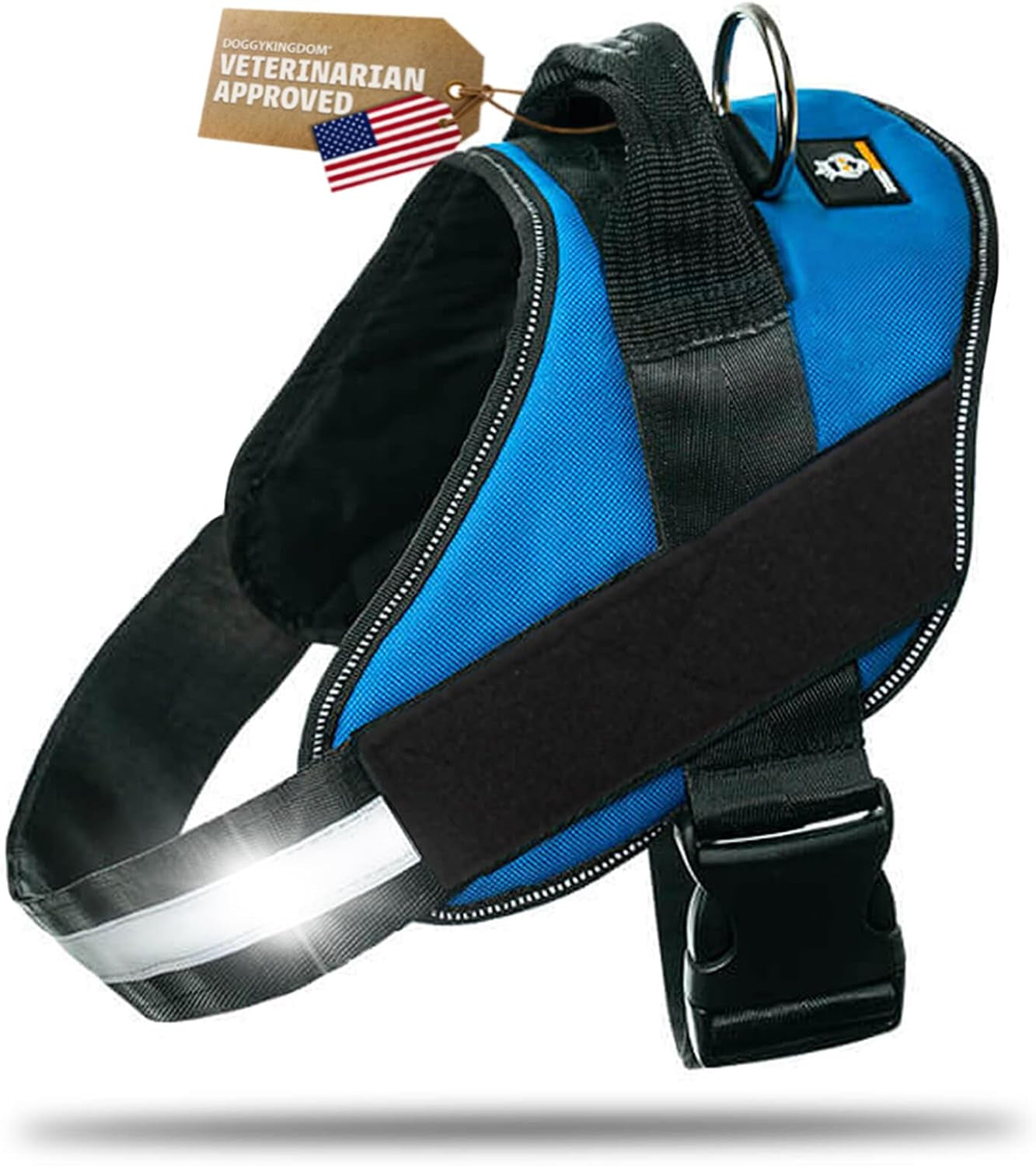doggykingdom-no-choke-dog-harness-with-handle-and-patch-panels-adjustable-reflective-dog-vest-for-small-sized-dog-blue-s