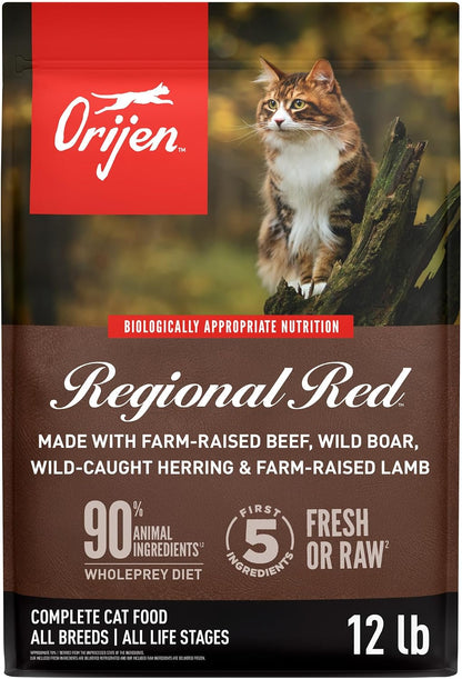 ORIJEN Grain Free WHOLEPREY Dry Cat Food Original Recipe 4Lb. Bag | 90% Animal Ingredients, Freeze Dried, Fresh or Raw Ingredients, High Protein, Heart Health, Free-Run Poultry12