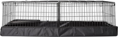 Amazon Basics Leakproof Canvas Bottom Guinea Pig Cage, Easy to Clean Small Animal Habitat with Divider Set, Indoor/Outdoor, Portable, No Tools Needed, 47.6"L X 24.2"W X 14"H, Black2