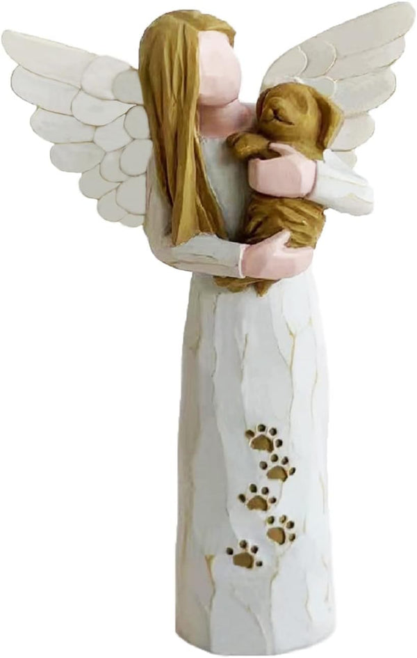 Dog Memorial Gifts for Loss of Dog, Pet Memorial Gifts, Resin Angel Statues,Sculpting Angels，Pet Sympathy Gifts(White)1