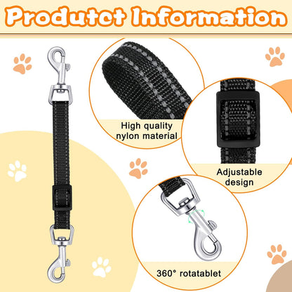 Saintrygo 5 Pcs Safety Dog Collar Clips Prong Collar Backup Clips Adjustable Reflective Nylon Harness Connector Metal Double Ended Backup Clasp for Harness Pet(Bright Color)3