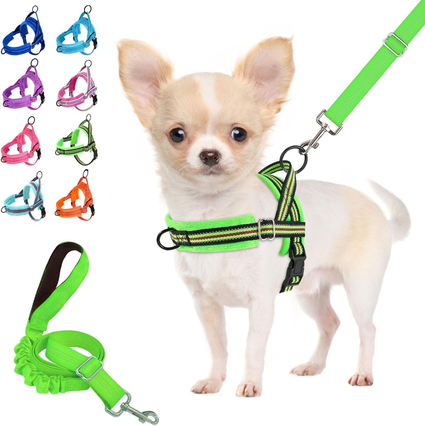 lukovee-no-pull-dog-harness-and-leash-set-soft-padded-small-dog-harness-neck-chest-adjustable-reflective-vest-puppy-harness-with-4ft-lightweight-anti-twist-dog-leash-for-small-dogs-xs-blue
