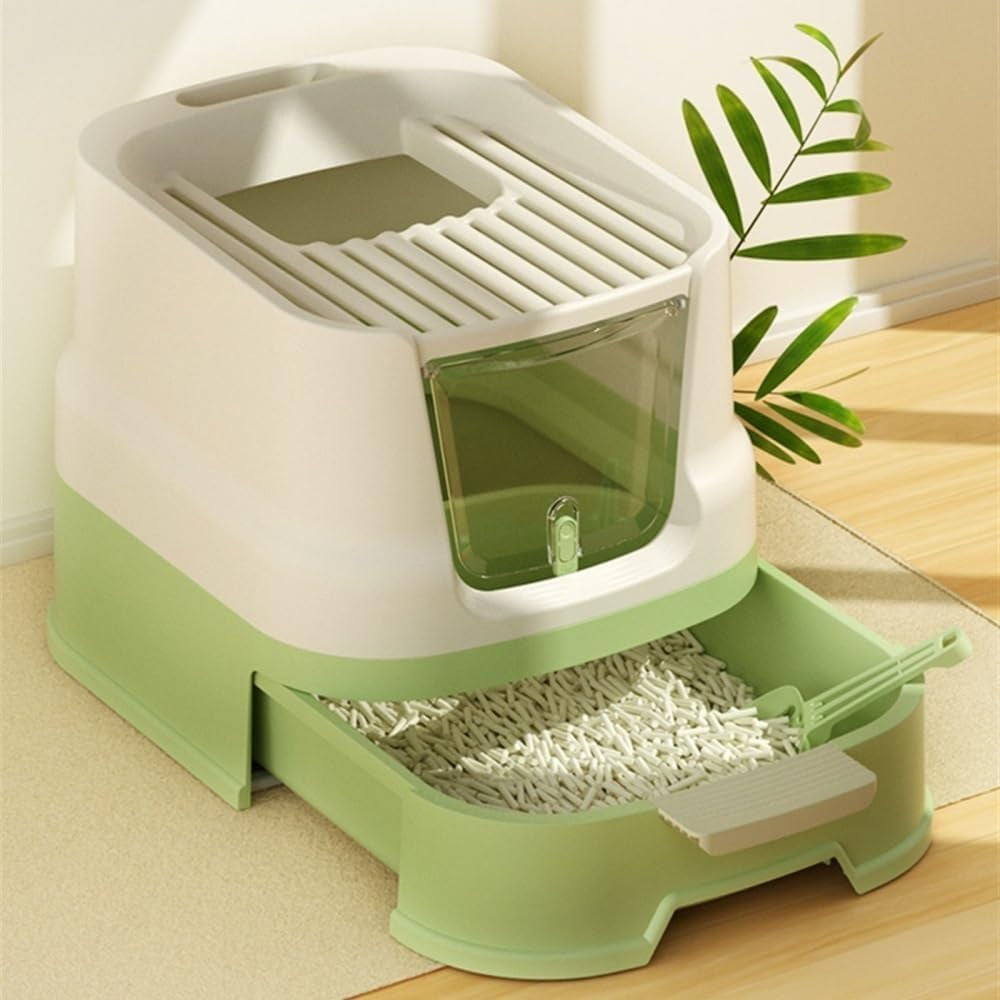 pet-supplies-enclosed-top-entry-cat-litter-box-with-lid-scoop-large-anti-splash-drawer-design