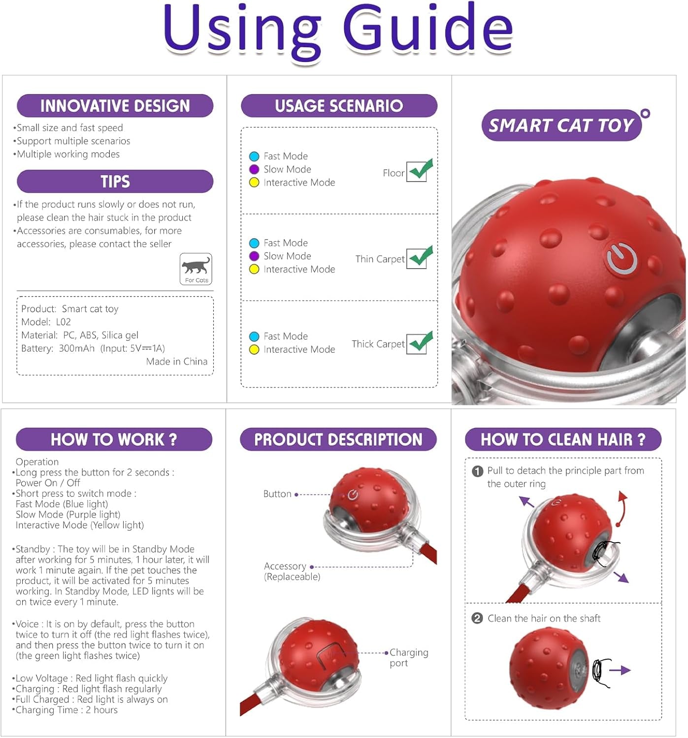 giociv-interactive-cat-toys-ball-for-indoor-cats-fast-rolling-on-carpet-chirping-motion-activate-cat-toys-red