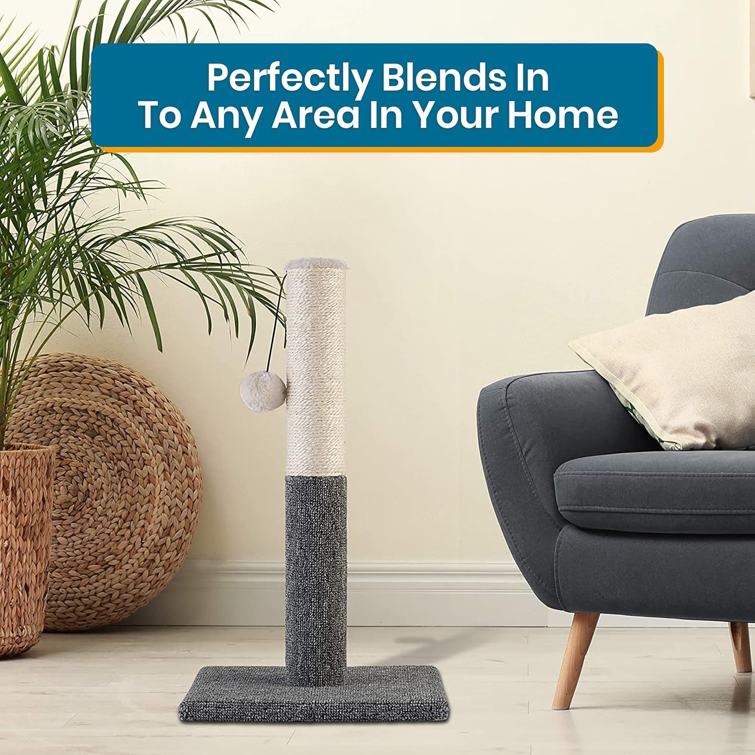 pawbee-20-cat-scratching-post-with-hanging-ball-modern-sisal-rope-pole-scratcher-tower-for-indoor-kitten