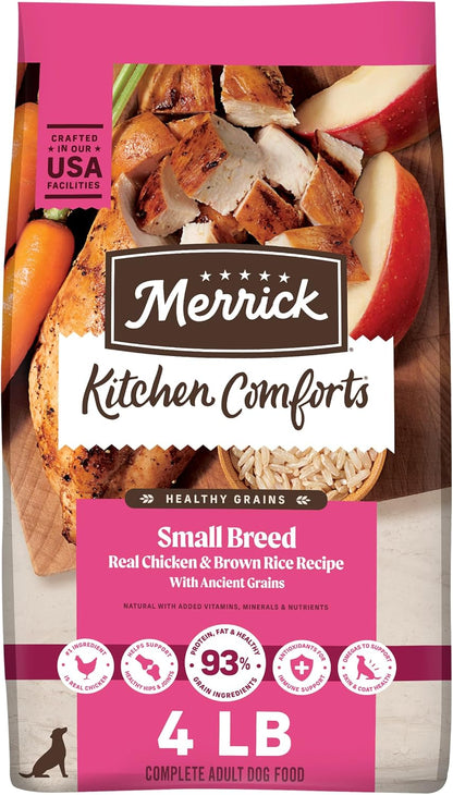 Merrick Healthy Grains Premium Dry Dog Food for Small Dogs, Wholesome and Natural Kibble, Small Breed Recipe - 4.0 Lb. Bag1