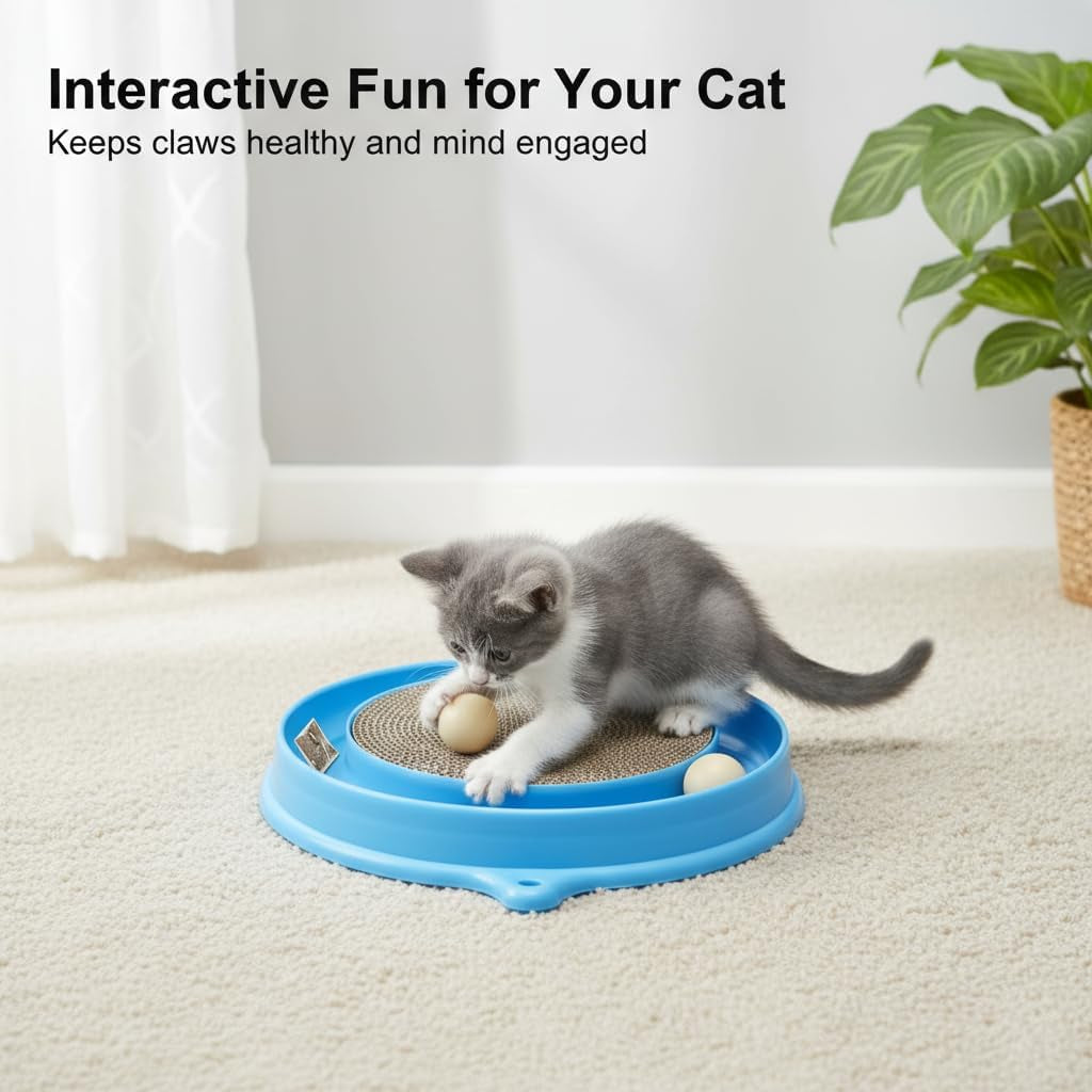 auoon-cat-scratcher-toy-with-ball-track-for-indoor-cats-and-kittens-gray-3-in-1-interactive-cat-toy-cat-scratch-pad-with-cat-ball-toy-and-cat-mouse-toy-for-chasing-exercise-protect-furniture